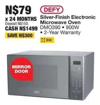 OK Furniture DEFY Silver-Finish Electronic Microwave Oven offer