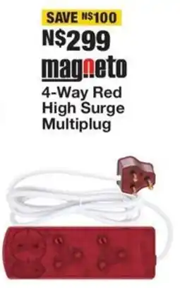 OK Furniture Magneto 4-Way Red High Surge Multiplug offer