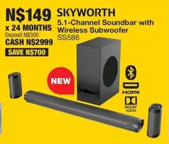 OK Furniture SKYWORTH 5.1-Channel Soundbar with Wireless Subwoofer offer