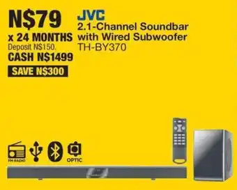 OK Furniture JVC 2.1-Channel Soundbar with Wired Subwoofer offer