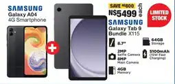 OK Furniture SAMSUNG Galaxy A04 4G Smartphone + SAMSUNG Galaxy Tab 9 Bundle X115 offer