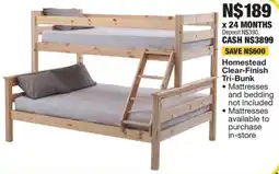 OK Furniture Homestead Clear-Finish Tri-Bunk offer
