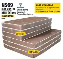 OK Furniture Vitafoam 91cm Firm Support Foam Mattress offer