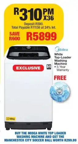 OK Furniture Midea White Top-Loader Washing Machine offer