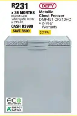 OK Furniture DEFY Metallic Chest Freezer offer