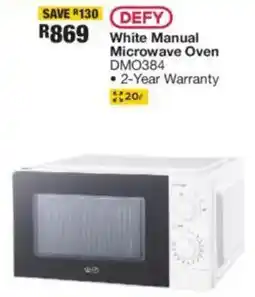 OK Furniture DEFY White Manual Microwave Oven offer