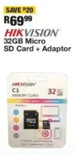 OK Furniture HIKVISION 32GB Micro SD Card + Adaptor offer
