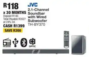 OK Furniture JVC 2.1-Channel Soundbar with Wired Subwoofer offer