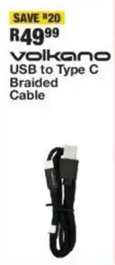 OK Furniture Volkano USB to Type C Braided Cable offer