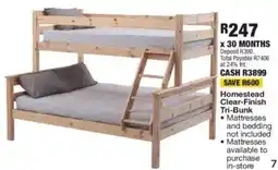 OK Furniture Homestead Clear-Finish Tri-Bunk offer