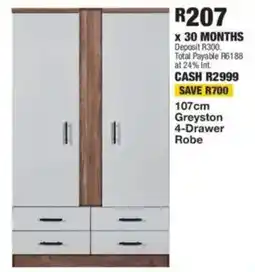 OK Furniture Greyston 4-Drawer Robe offer