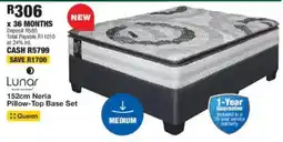 OK Furniture Lunar 152cm Neria Pillow-Top Base Set offer