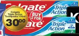 Big Save Colgate Triple Action Toothpaste offer