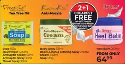 Dis-Chem Treet-it, ReitzeR's Anti-Mozzie OR Hydra Heel Balm products offer