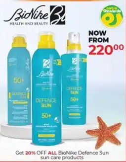 Dis-Chem BioNike Defence Sun sun care products offer