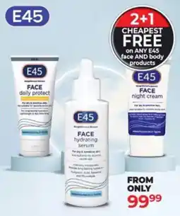 Dis-Chem E45 face and body products offer