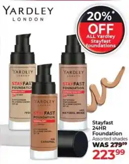Dis-Chem Yardley Stayfast 24hr foundations offer