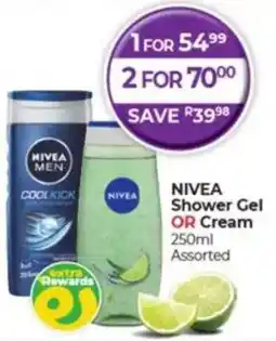 Dis-Chem NIVEA Shower Gel OR Cream Assorted offer
