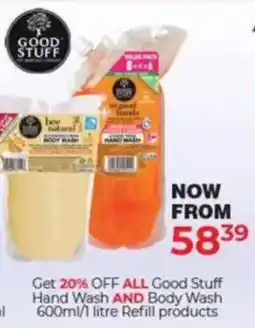 Dis-Chem Good Stuff Hand Wash and Body Wash Refill products offer