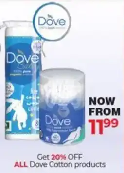 Dis-Chem Dove Cotton products offer