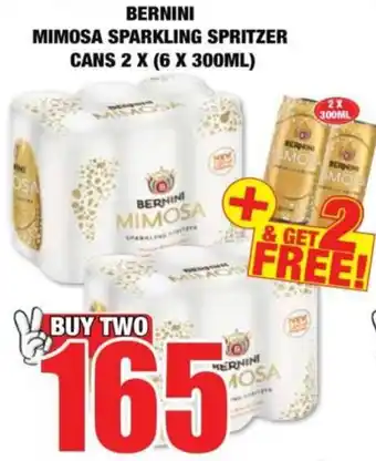 Boxer Bernini mimosa sparkling spritzer cans offer