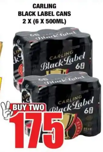 Boxer Carling black label cans offer