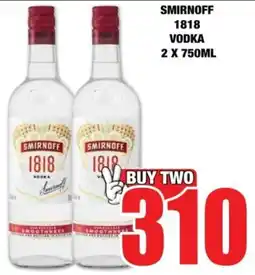 Boxer Smirnoff 1818 vodka offer