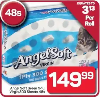Pick n Pay Hypermarket Angel Soft Green 1Ply Virgin 300 Sheets offer