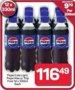 Pick n Pay Hypermarket Pepsi Cola Light, Pepsi Max or 7Up Free offer