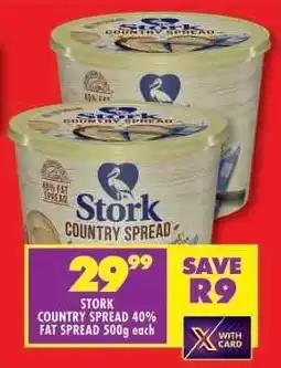 Shoprite STORK COUNTRY SPREAD 40% FAT SPREAD 500g each offer