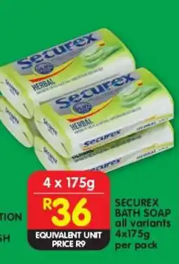 Shoprite SECUREX BATH SOAP all variants offer
