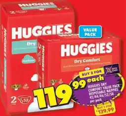 Shoprite Huggies Dry Comfort Value Pack Disposable Nappies offer