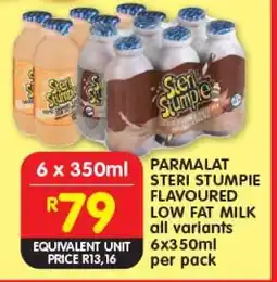 Shoprite PARMALAT STERI STUMPIE FLAVOURED LOW FAT MILK offer