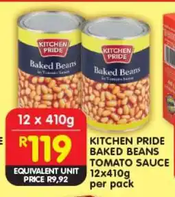 Shoprite KITCHEN PRIDE BAKED BEANS TOMATO SAUCE 12x410g offer