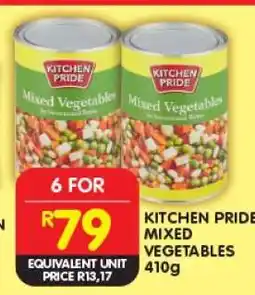 Shoprite KITCHEN PRIDE MIXED VEGETABLES 410g offer
