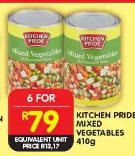 Shoprite KITCHEN PRIDE MIXED VEGETABLES 410g offer