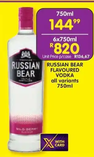 Shoprite RUSSIAN BEAR FLAVOURED VODKA offer