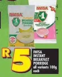 Shoprite IWISA Instant Breakfast Porridge offer
