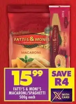 Shoprite Fatti's & Moni's Macaroni/Spaghetti offer