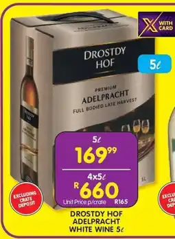 Shoprite DROSTDY HOF ADELPRACHT WHITE WINE 5ℓ offer