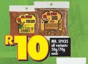 Shoprite MR. SPICES all variants offer