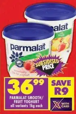 Shoprite PARMALAT SMOOTH/FRUIT YOGHURT offer