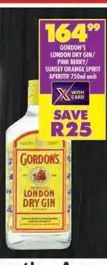 Shoprite Gordon's London Dry Gin offer