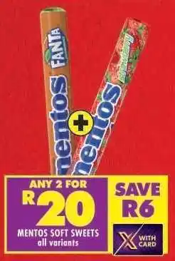 Shoprite MENTOS SOFT SWEETS all variants offer