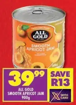 Shoprite All Gold Smooth Apricot Jam 900g offer