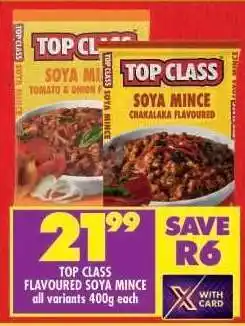 Shoprite TOP CLASS FLAVOURED SOYA MINCE offer