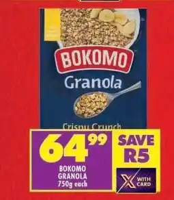 Shoprite Bokomo Granola 750g each offer