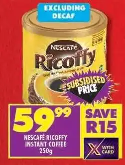 Shoprite NESCAFÉ RICOFFY INSTANT COFFEE 250g offer