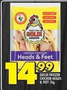 Shoprite GOLDI FROZEN CHICKEN HEADS & FEET 1kg offer