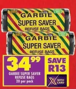 Shoprite Garbie Super Saver Refuse Bags offer